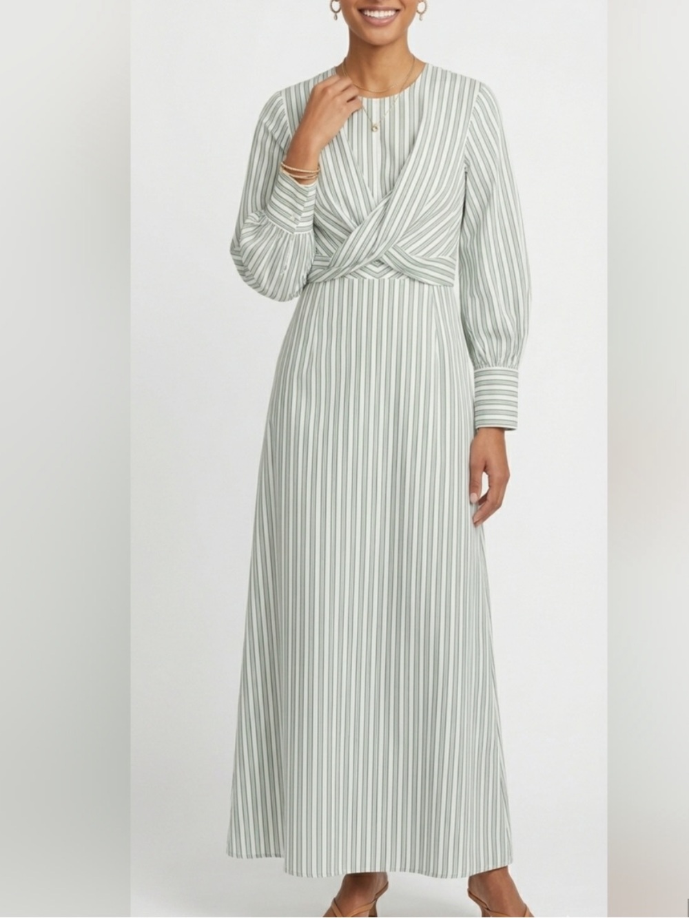 Staud Maxi Striped Dress, Size L